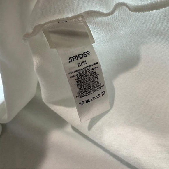 Spyder Pullover Mens Large White 1/4 Zip Long Sleeve Ski Base Layer Top Stretch - Picture 7 of 9